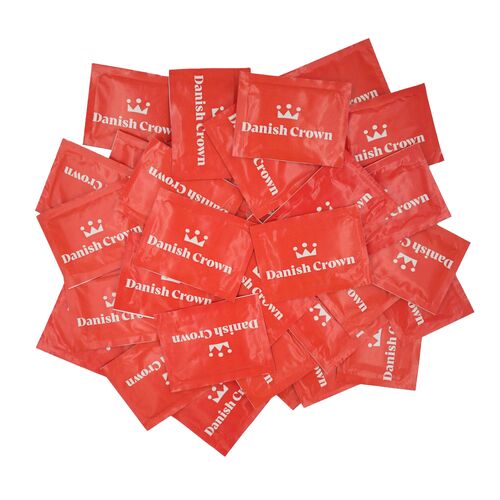 Wet Wipe with Danish Crown logo.