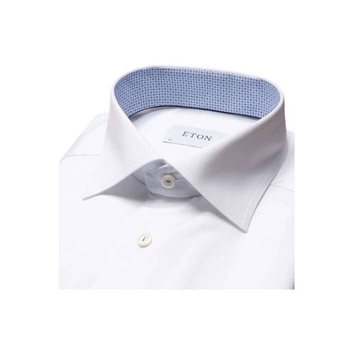 Eton Contemporary Fit - White shirt with blue details in collar
