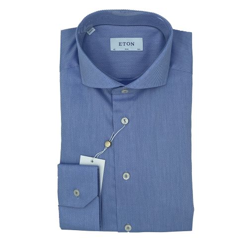 White & blue plaid signature twill shirt