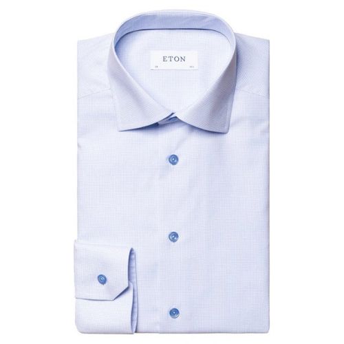 Eton Contemporary Fit - Blue micro check shirt