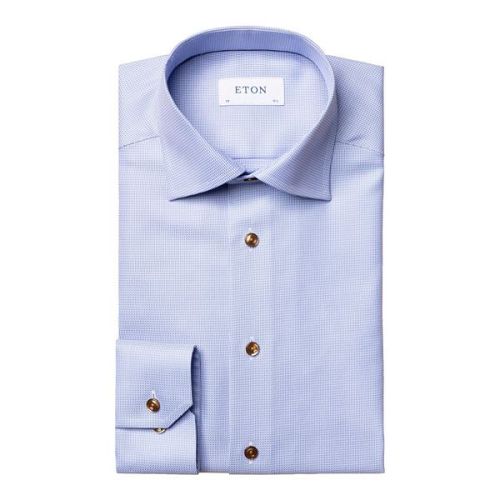 Eton Slim Fit - Light blue twill shirt 