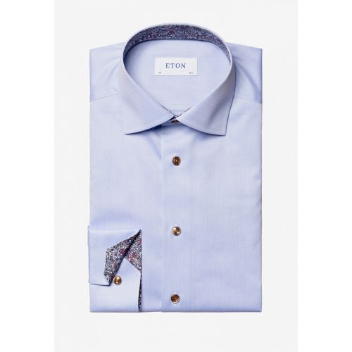 Eton Slim Fit - Light blue twill shirt