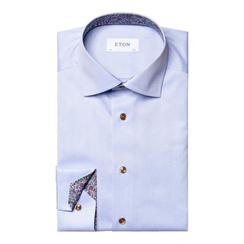Eton Contemporary Fit - Light blue twill shirt