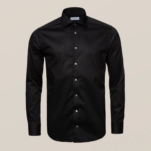 Eton Contemporary Fit - Black stretch twill shirt