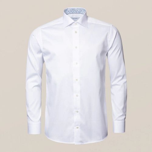 Eton Contemporary Fit - Light blue signature twill with floral details