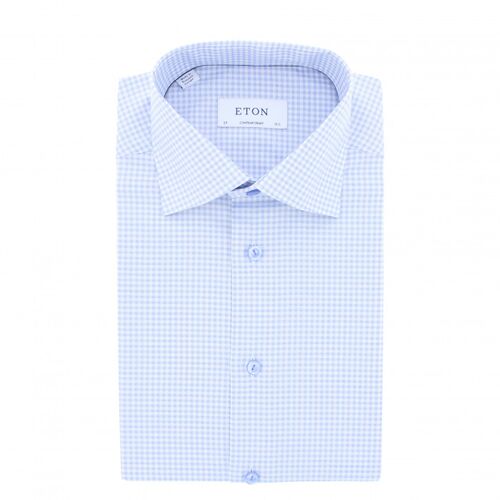Eton Contemporary Fit - Light blue checkered shirt