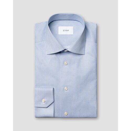Eton Slim Fit - Dark blue Striped Signature Twill Shirt