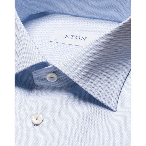 Eton Slim Fit - Light Blue Semi Solid Signature Dobby Shirt