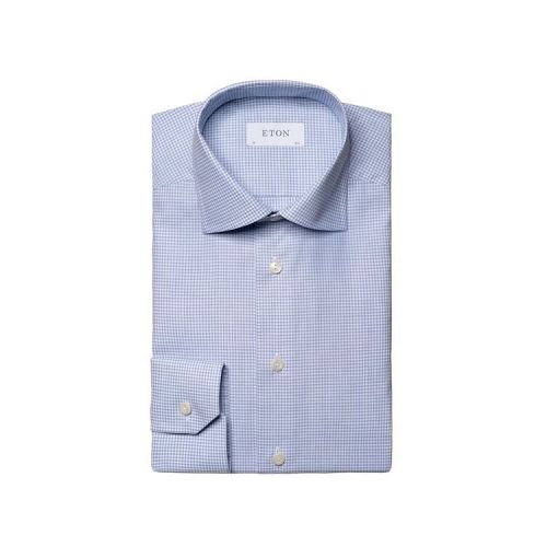 Eton Contemporary Fit - Light blue checkered shirt