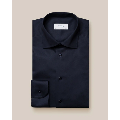 Eton Contemporary Fit - Navy blue twill stretch