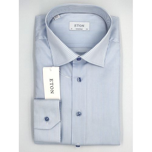 Eton Contemporary Fit - Light blue twill 70 shirt - Cutaway collar