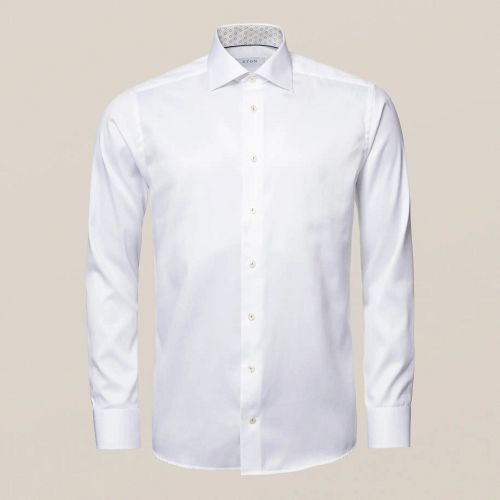 Eton Slim Fit - White Shirt with patterned collar