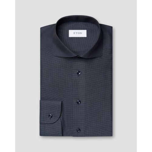 Eton Slim Fit - Navy blue Semi Solid Signature Dobby Shirt