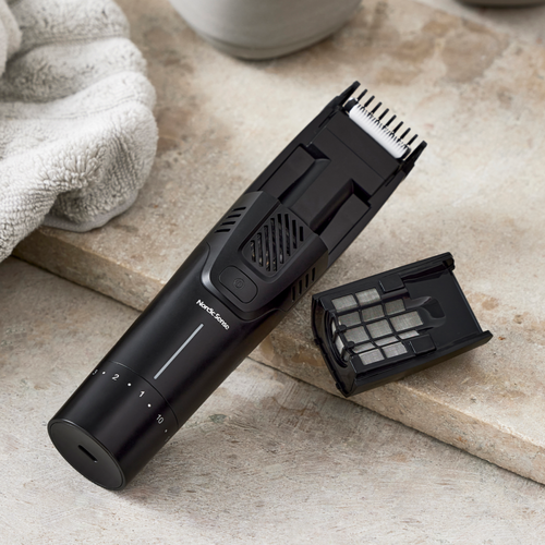 Skægtrimmer med støvsuger