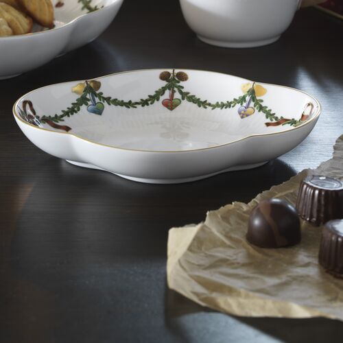 Stjerne Riflet Jul fad, 22 cm