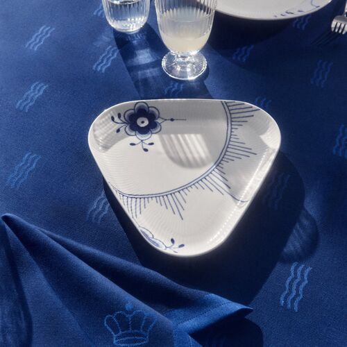 Blå Mega Riflet trekantet serveringsfad