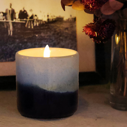 Elektrisk keramiklys i blå