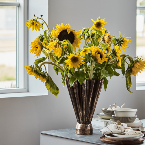 Flood vase i antik brun