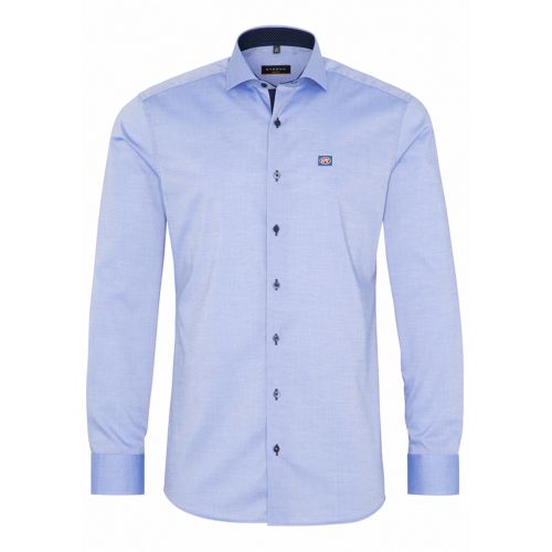 Eterna long sleeve shirt slim fit pinpoint medium blue uni - HMF028