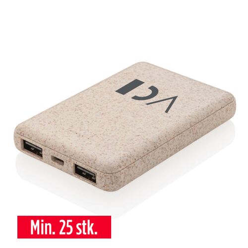 25 stk. Hvedestrå lomme powerbank 5.000 mAh