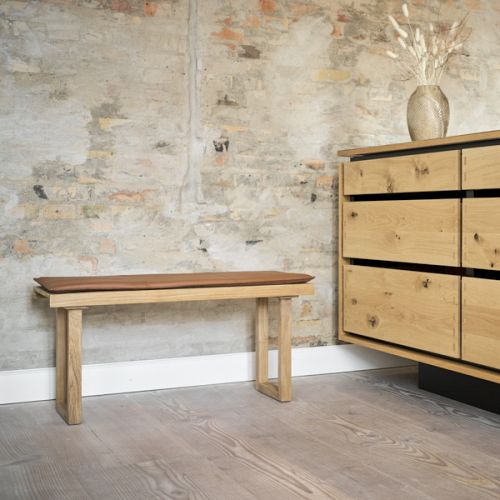 Senza teak bænk med hynde