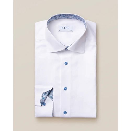 Eton Slim Fit - White with blue details